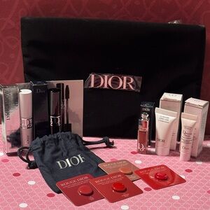 Dior Beauty Collection with black cosmetic bag. New